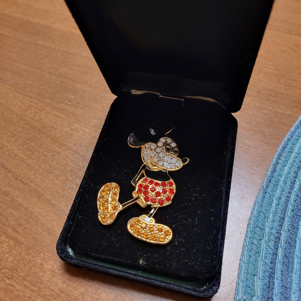 Mickey Mouse Rhinestone Brooch